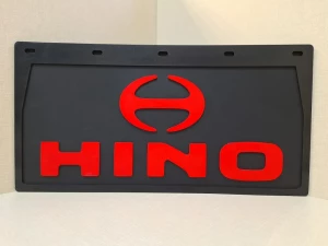Брызговик HINO 490*250 красная резина-буквы ЛЮКС
