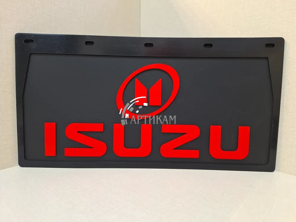 Брызговик ISUZU 490*250 красная резина-буквы ЛЮКС
