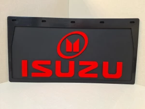 Брызговик ISUZU 490*250 красная резина-буквы ЛЮКС