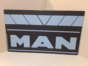 Брызговик MAN 600*360 надпись белая