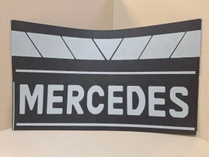 Брызговик MERCEDES 600*360 надпись белая