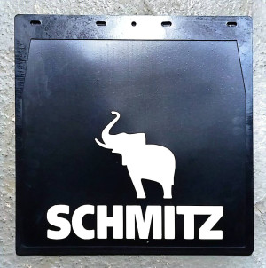 Брызговик на полуприцеп Schmitz слоник 400*400 белая резина-буквы ЛЮКС