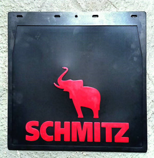 Брызговик на полуприцеп Schmitz слоник 400*400 красная резина-буквы ЛЮКС